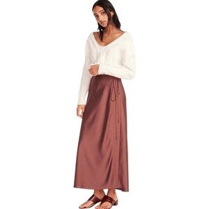 Satin Polka Dot Wrap Maxi